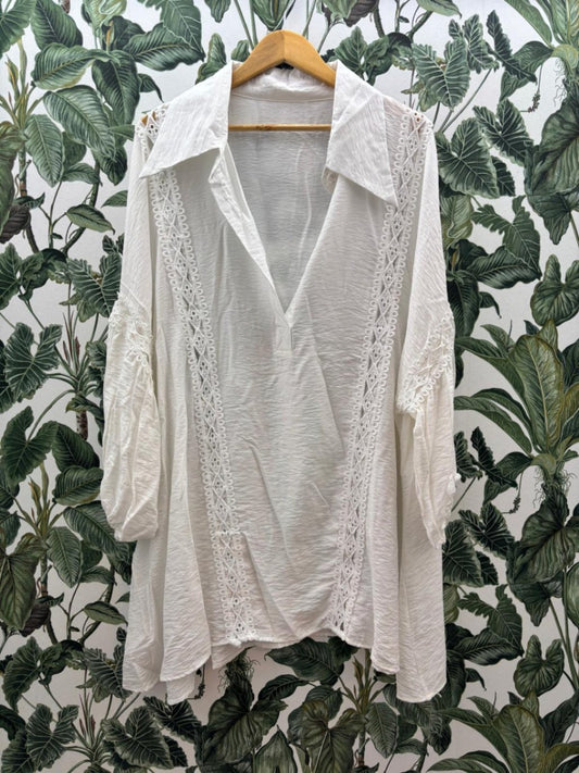 Unbekannt Damen - Bluse XL Weiß