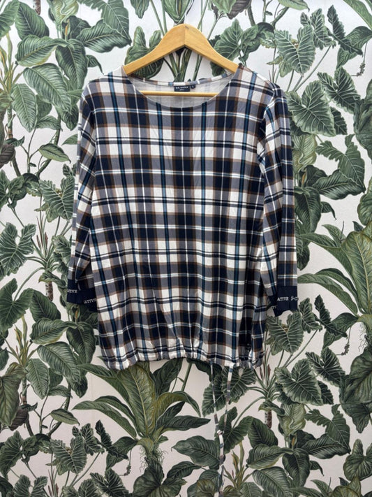 Sa.Hara Damen - Top L Bunt mit kariertem Muster