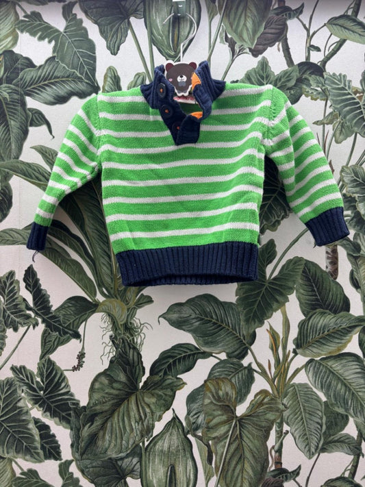 Liegelind Baby Junge - Pullover 62 Grün, Weiß, Dunkelblau