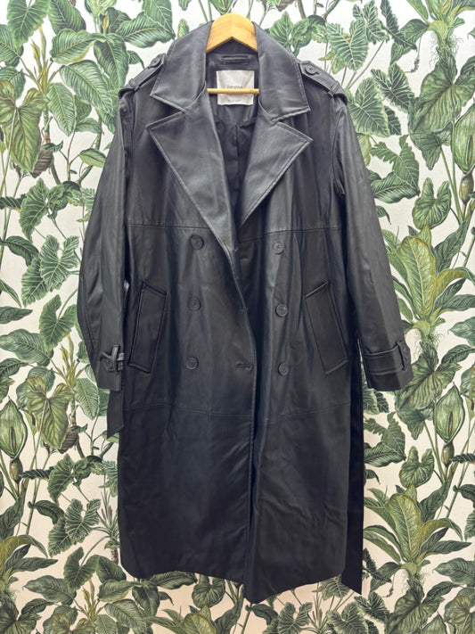 Bershka Damen - Kunstlederjacke M Schwarz