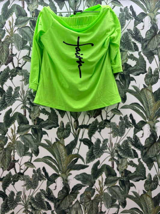 chicme Damen - Top&Short XL Neon grün