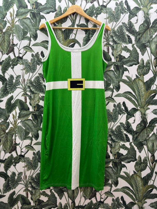 Damen - Kleid XL Grün und Weiß