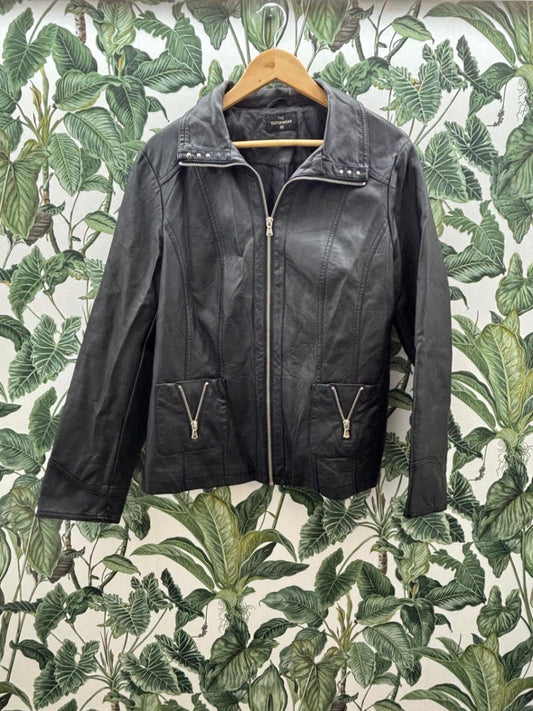 The Outerwear Damen - Kunstlederjacke XL Schwarz