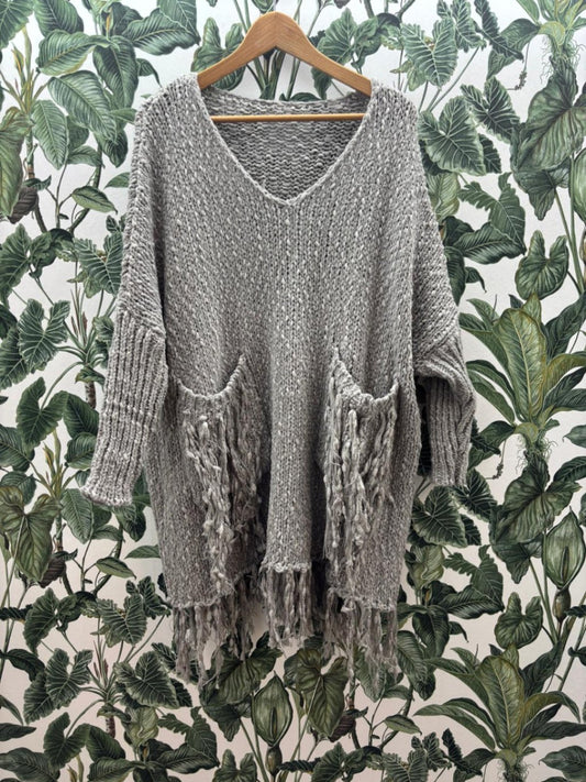 Damen - Pullover 2XL-3XL Grau