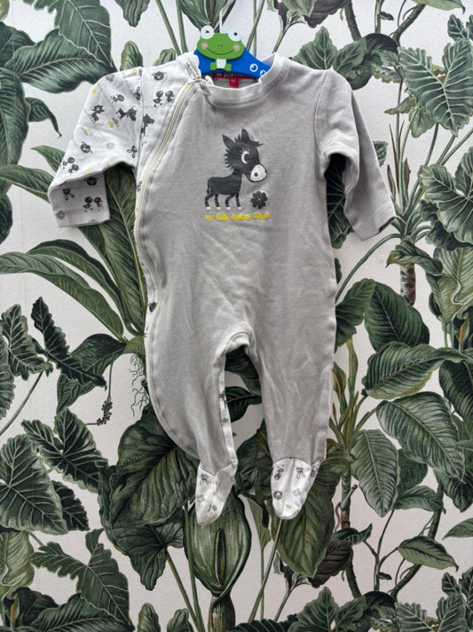 a punto. Baby Junge - Schlafanzug 62 Grau, Weiß