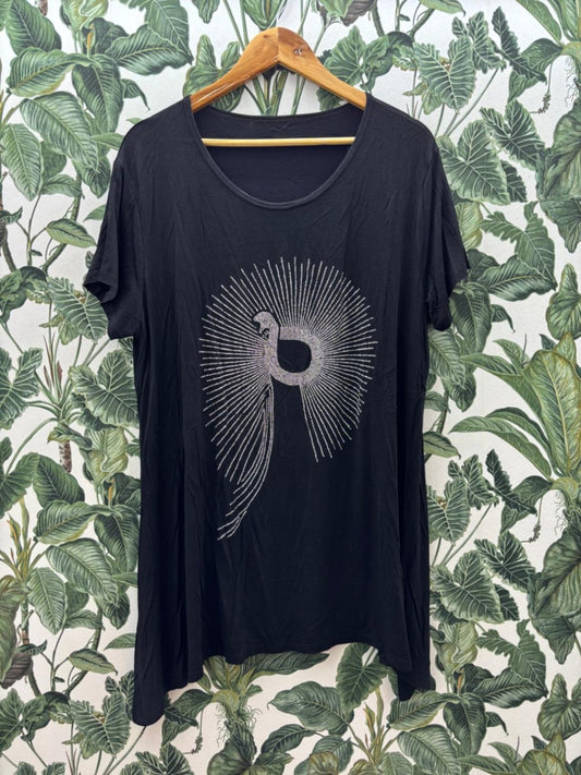 Damen - T-Shirt XL-2XL Schwarz