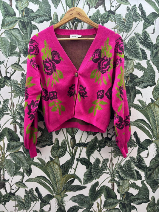 VILA Damen - Weste M Pink, Schwarz, Grün