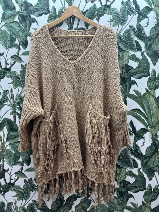 Damen - Pullover 2XL-3XL Beige