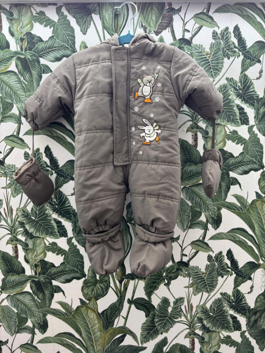 Baby Junge - Schneeanzug Hase&Bär 62 Grau