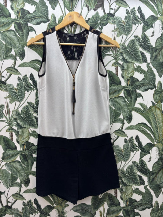 JT Exclusive Damen - Jumpsuits kurz L Weiß und Schwarz