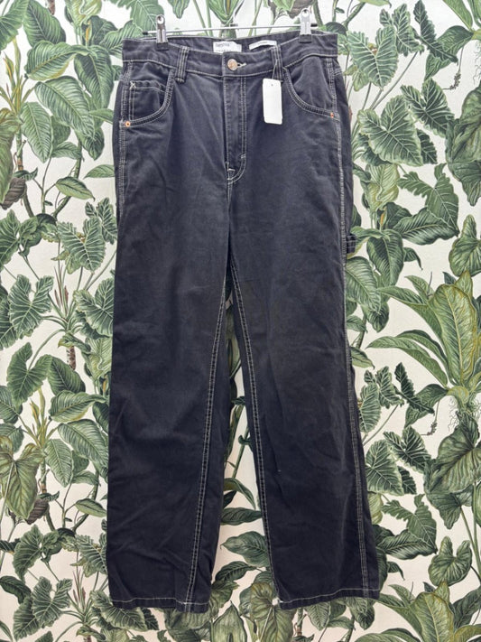 Bershka Damen - Jeans 38 Schwarz