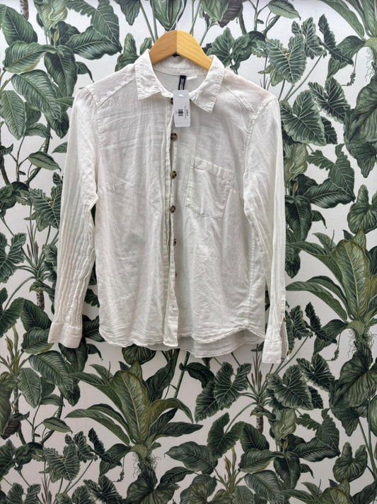 H&M Damen - Bluse 38 Weiß