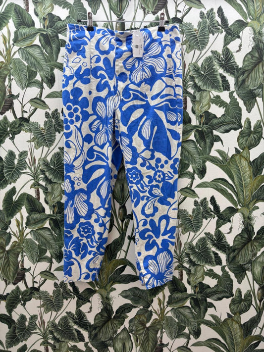 ZARA Damen - Hosen & Shorts 40 Weiß und Blau