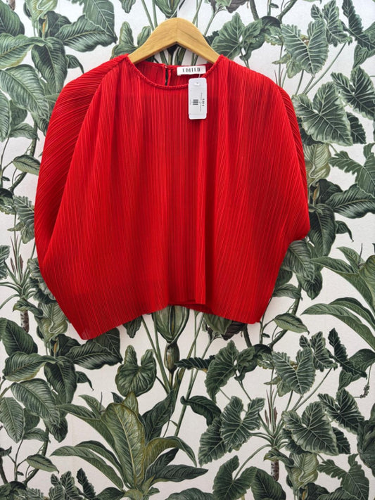 EDITED Damen - Bluse Plissee 38 Rot