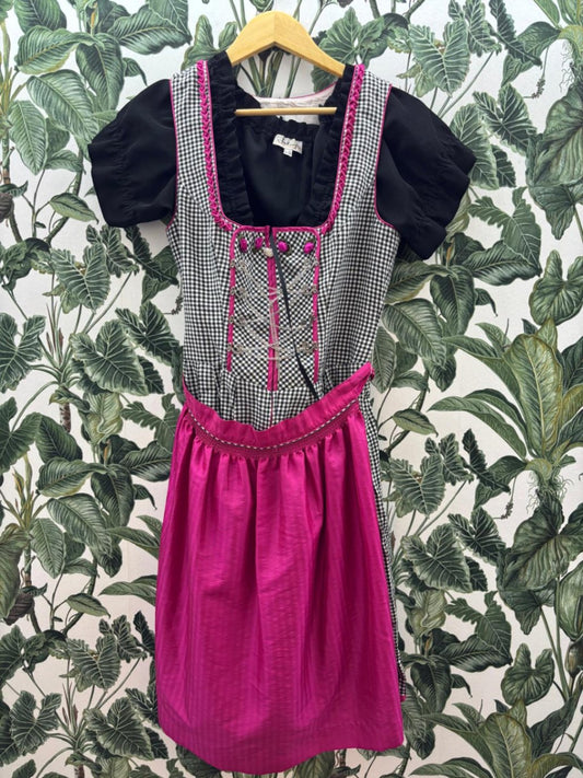 feelings Damen - Trachtenkleid S Schwarz, Weiß, Pink