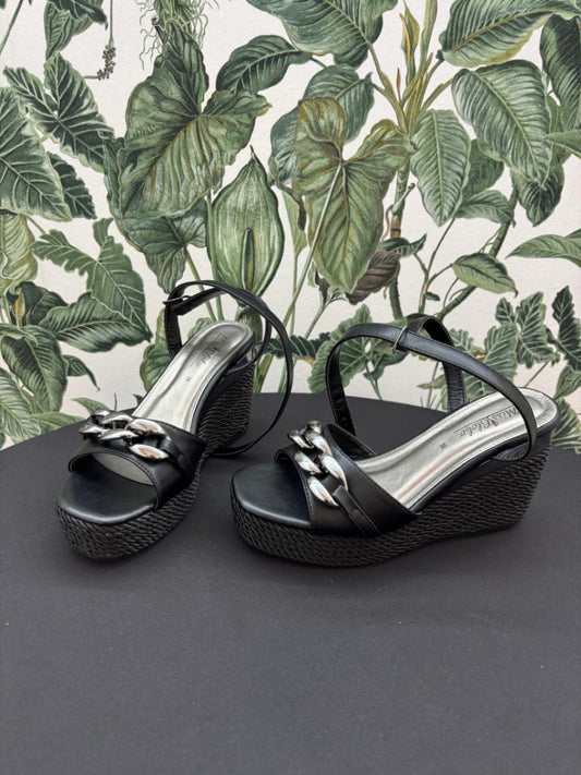 Damen - Sandalen 38 Schwarz
