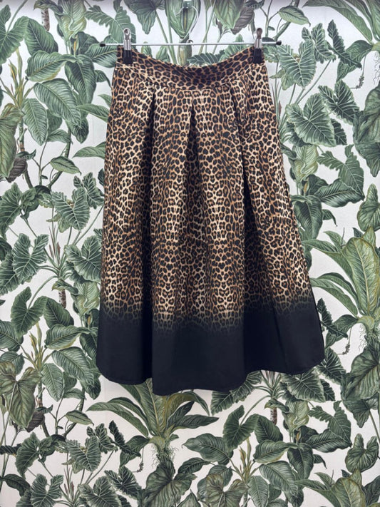 Marta Damen - Rock L Braun mit schwarzen Leopardenmustern