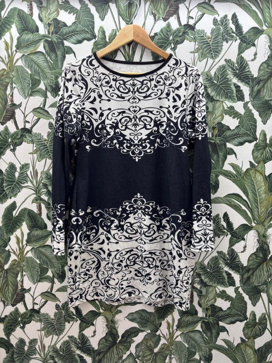 Damen - Kleid 2XL Schwarz und Weiß