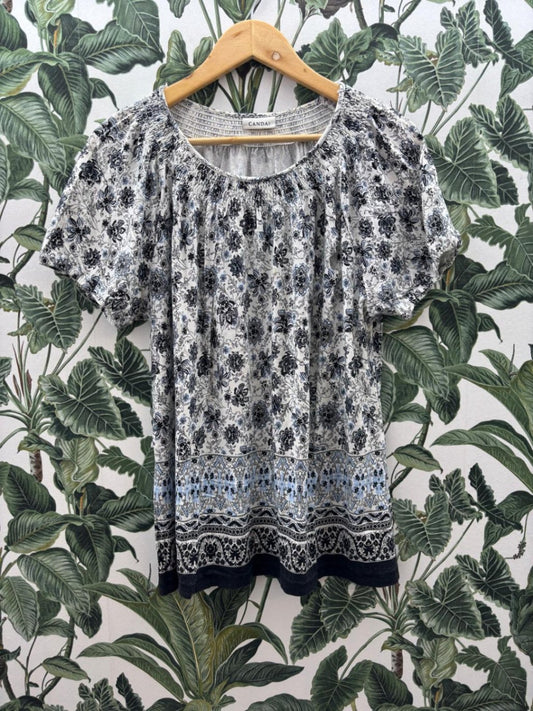 C&A Damen - Top L Weiß und Schwarz