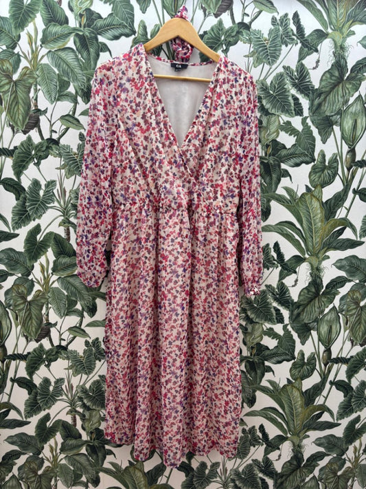 C&A Blumenkleid XL Bunt (Primärpastell, Rosa, Lila)
