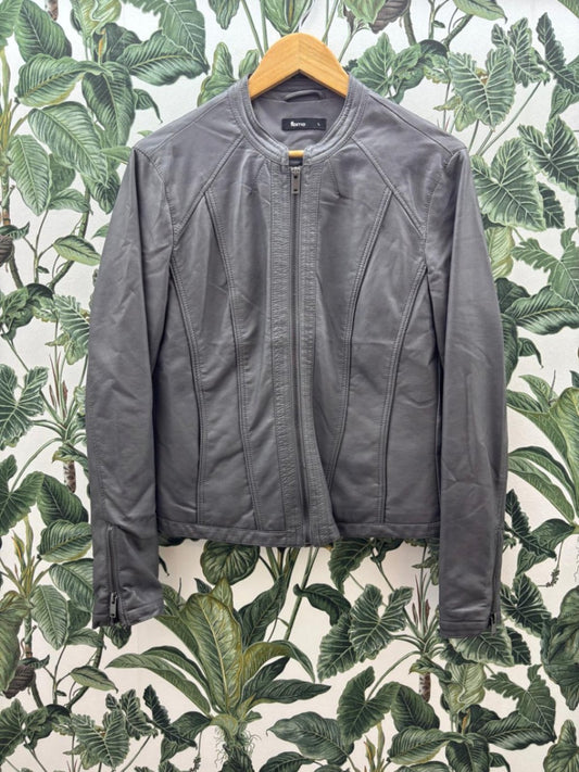Flame Kunstlederjacke L Grau
