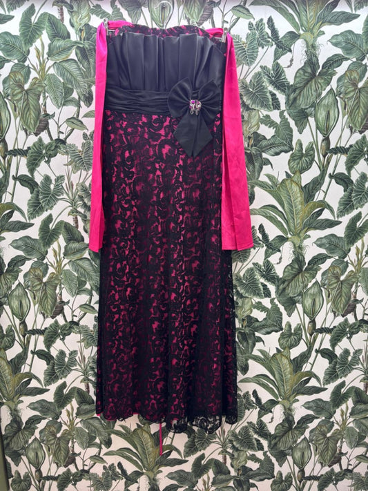 Ballkleid L Schwarz und Pink
