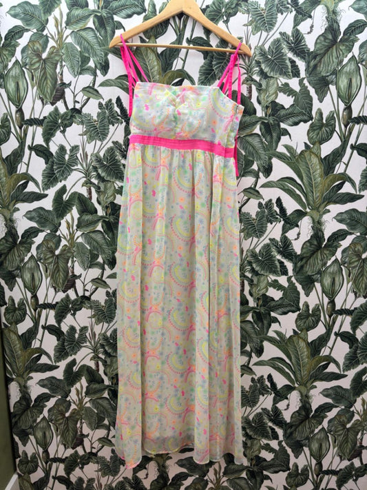 even&odd Kleid M Pastellfarben mit buntem Muster