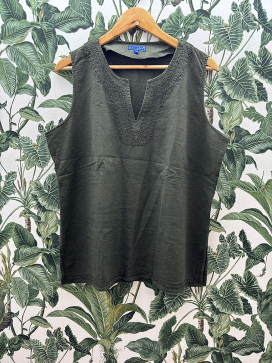 encadee Leinentop 3XL Dunkelgrau