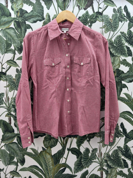 peppercorn karierte langarm Bluse L Rot