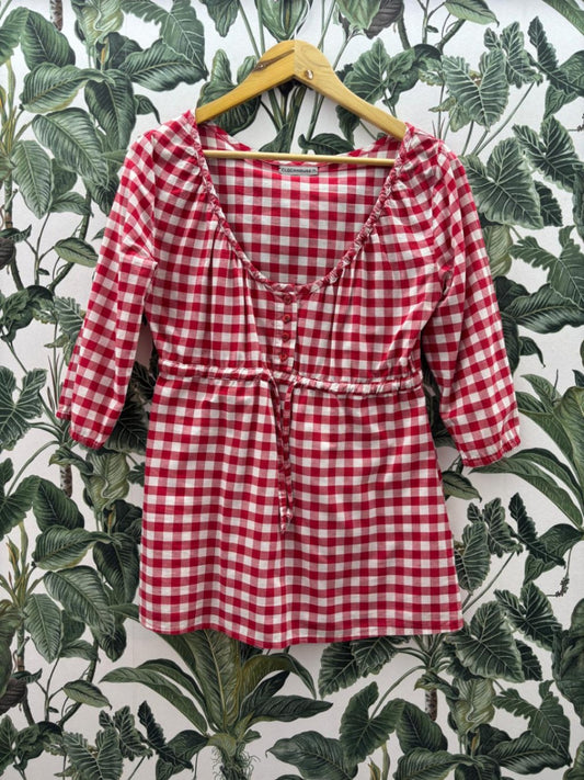 C&A karierte Bluse L Rot und Weiß