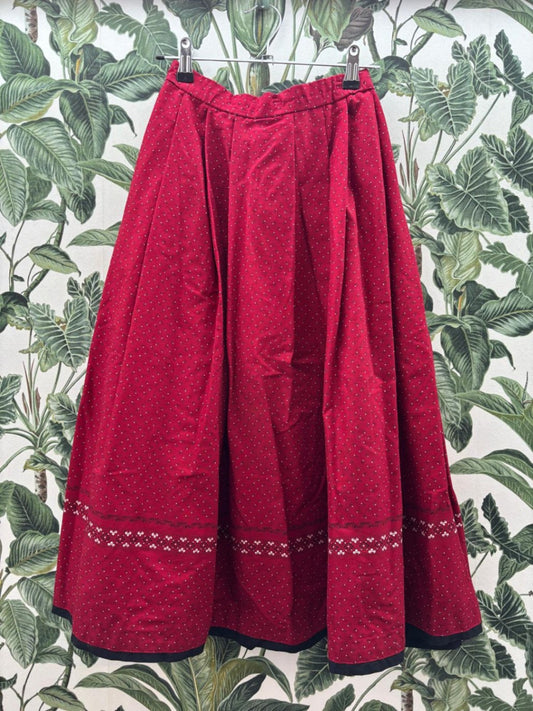 Handmade Trachtenrock XS-S Rot