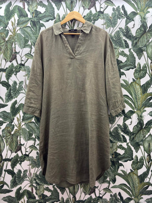 C&A Kleid 100% Leinen XXL Olivgrün