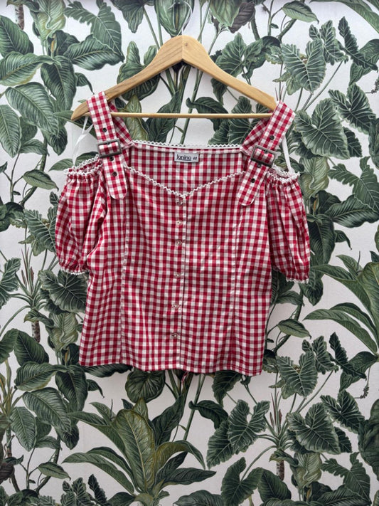 Trachtenbluse L Rot