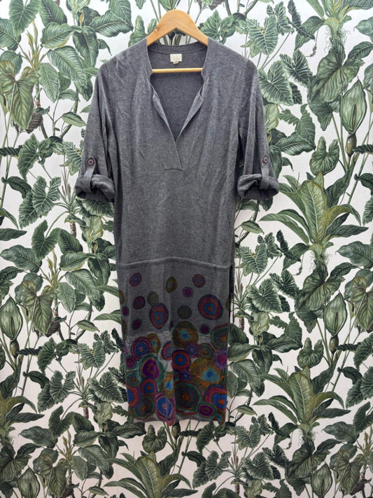 Kleid S Grau mit bunten Kreisen