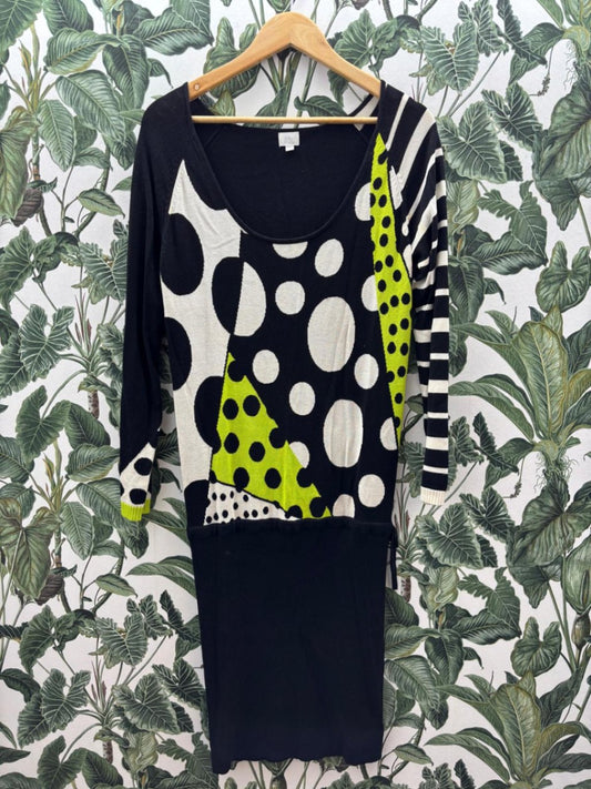 Kleid M Schwarz, Weiß, Hellgrün