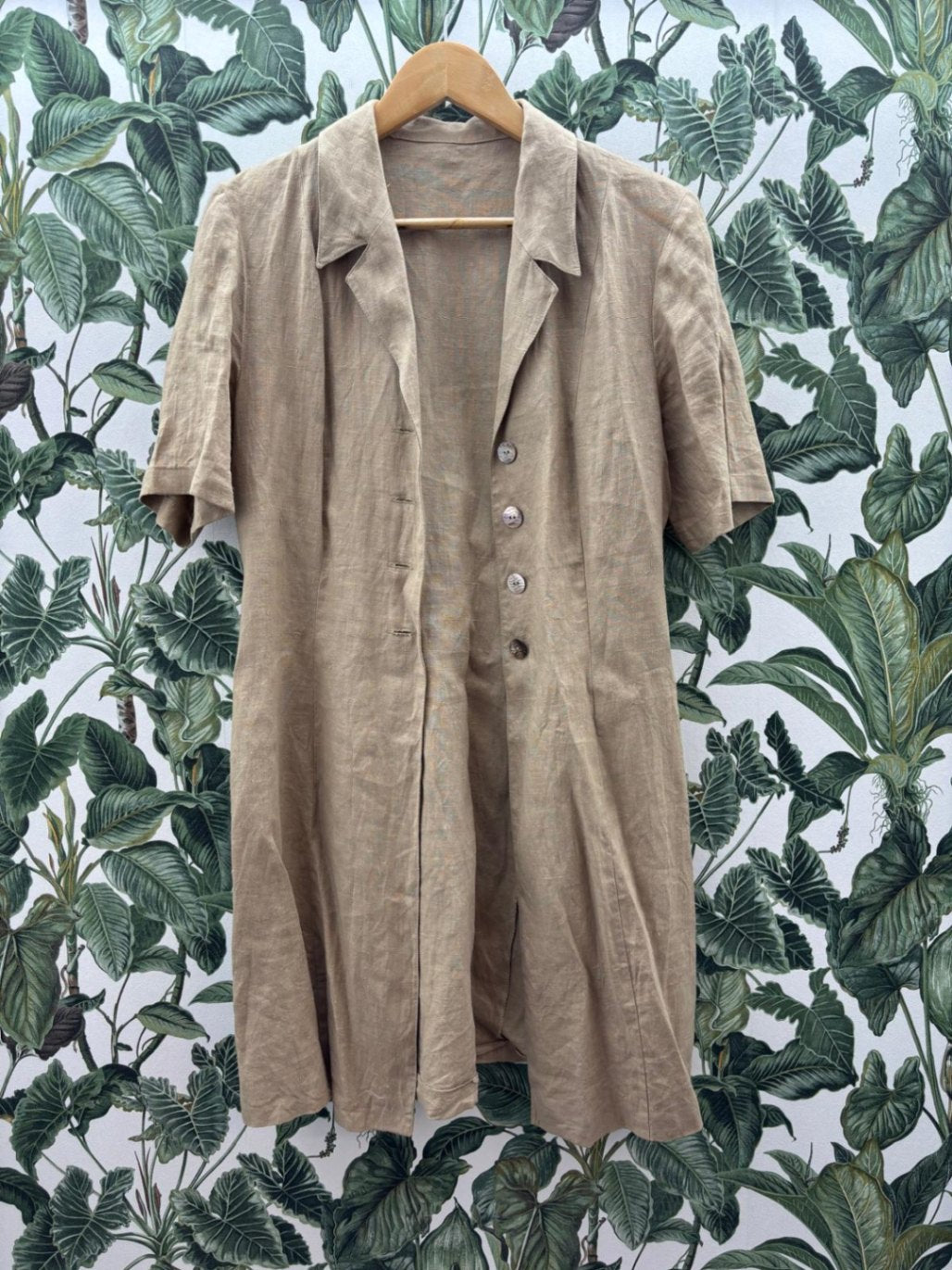 100% Leinen Kleid+ Bluse M Beige