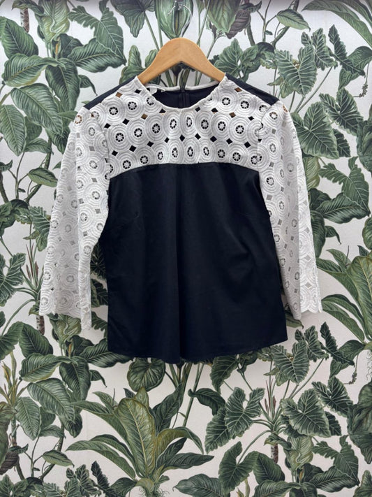 Bluse M Schwarz und Weiß