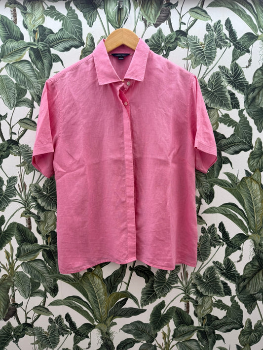 LANDS' END 100% Leinen Bluse XL Rosa
