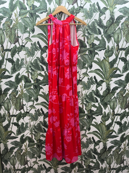 Kleid M Rot und Rosa