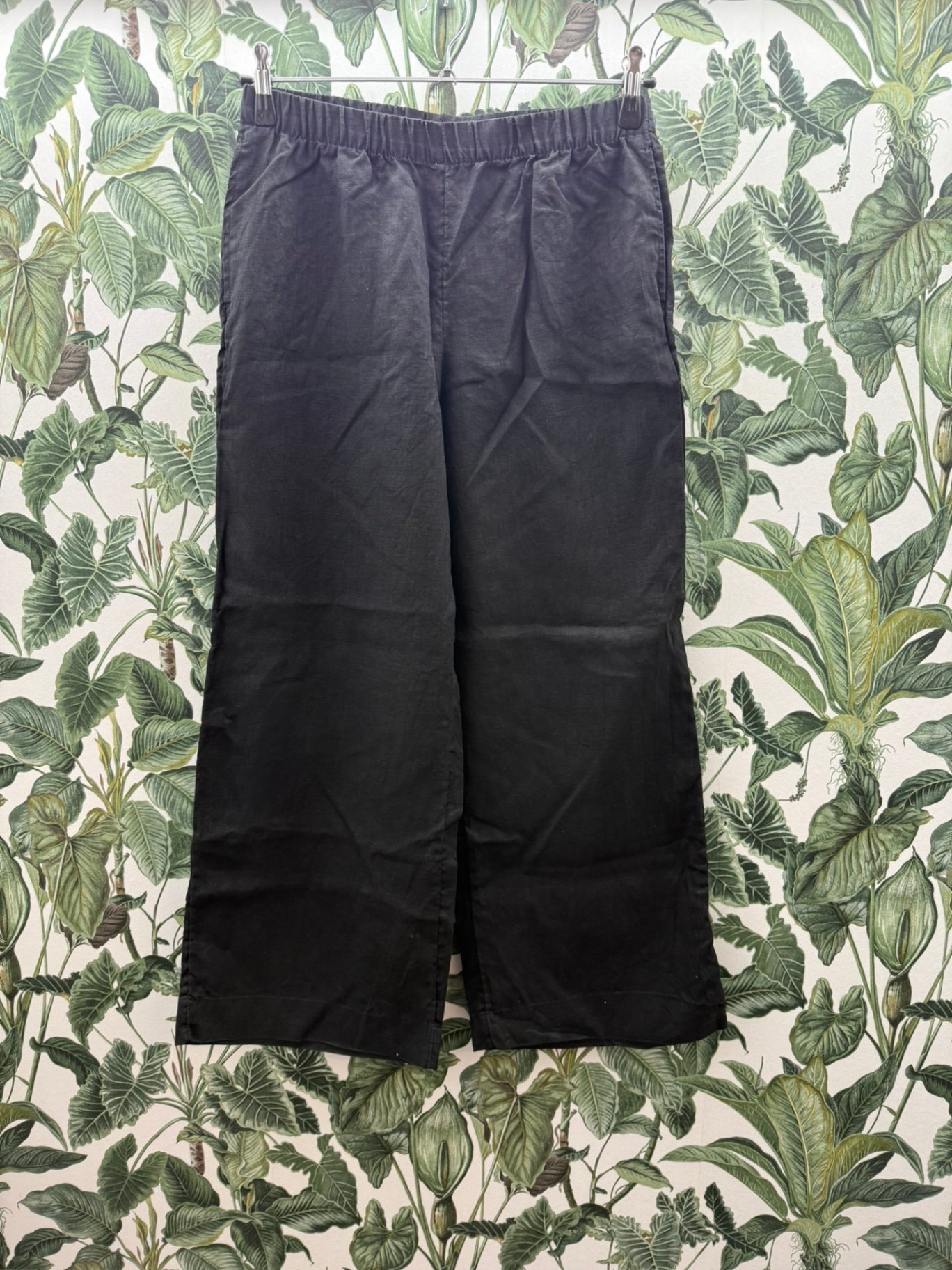 H&M 100% Leinen Hose M Schwarz
