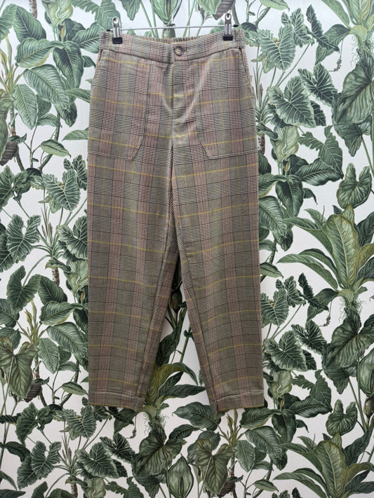 Esprit Hose S Hellbraun mit Mustern in Gelb und Schwarz
