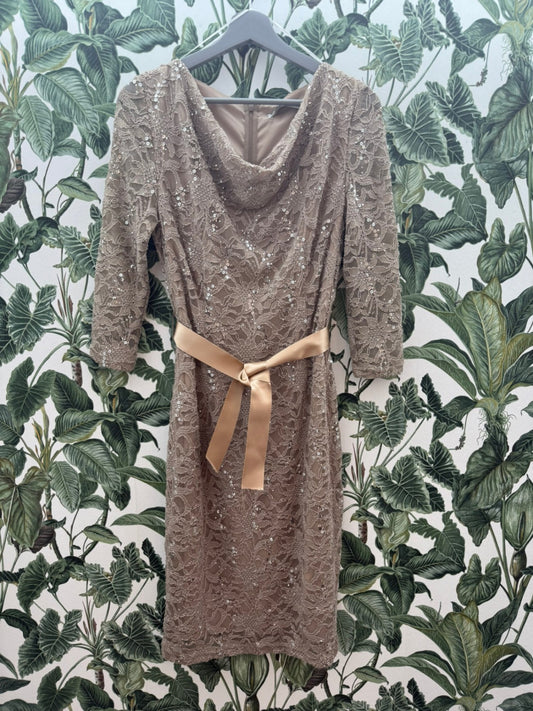 Barbara Schwarzer Spitze mit Pailletten L Beige