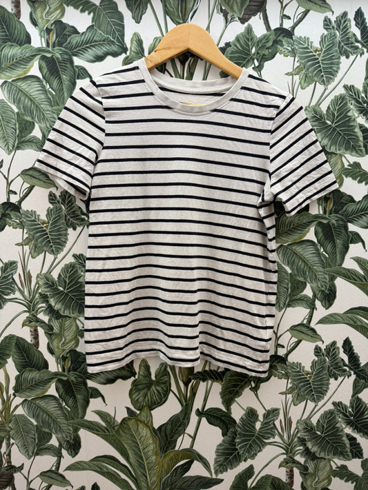 C&A Shirt XS Weiß mit schwarzen Streifen