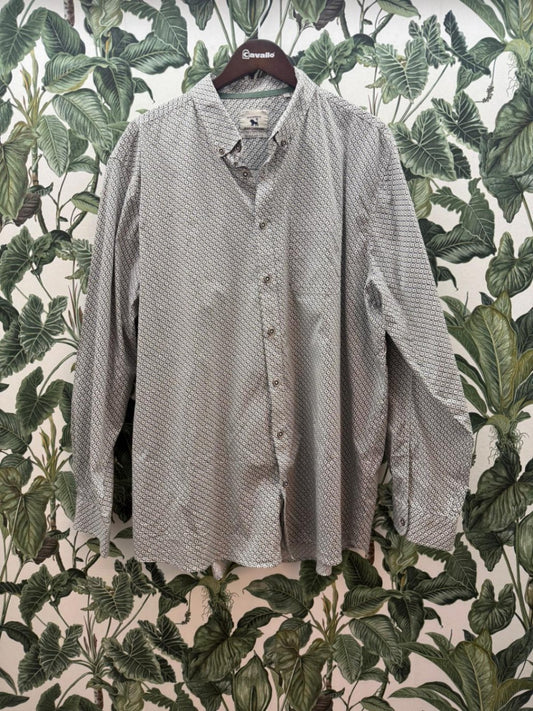 Jean Carriere Hemd Regular Fit 3XL Beige mit schwarzem Muster