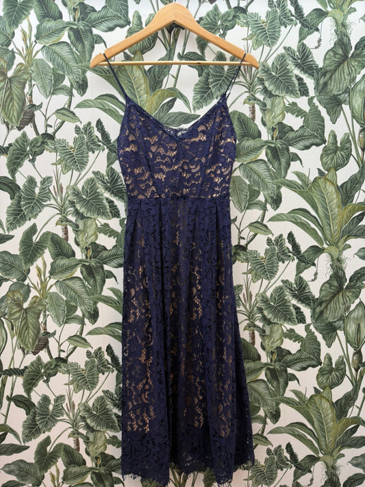 H&M Spitze Kleid XS Blau