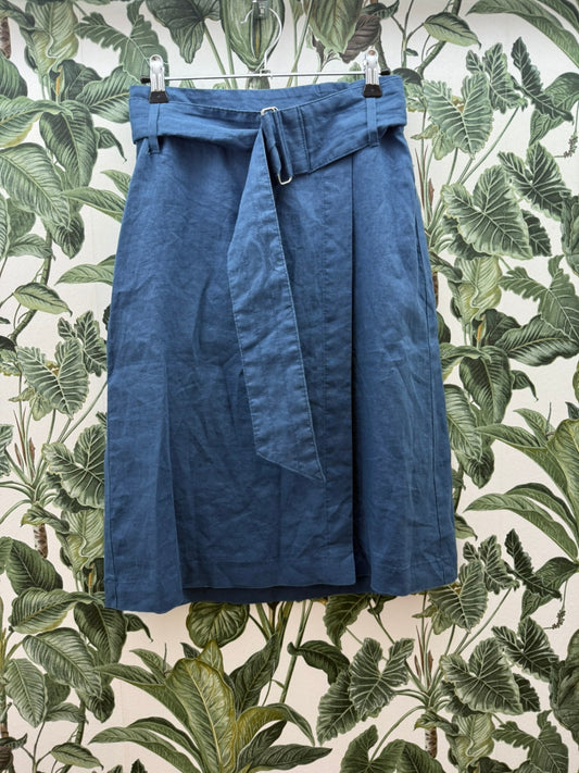 United Colors of Benetton 100% Leinen Rock S Blau