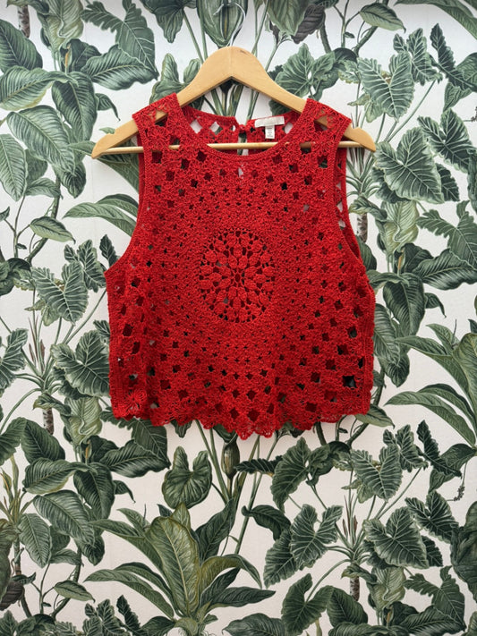 H&M Häkeltop M Rot
