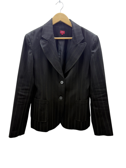 outfit Blazer M Schwarz mit weißen Nadelstreifen