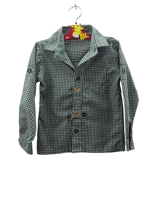 Trachtenhemd 104 Grün und Weiß