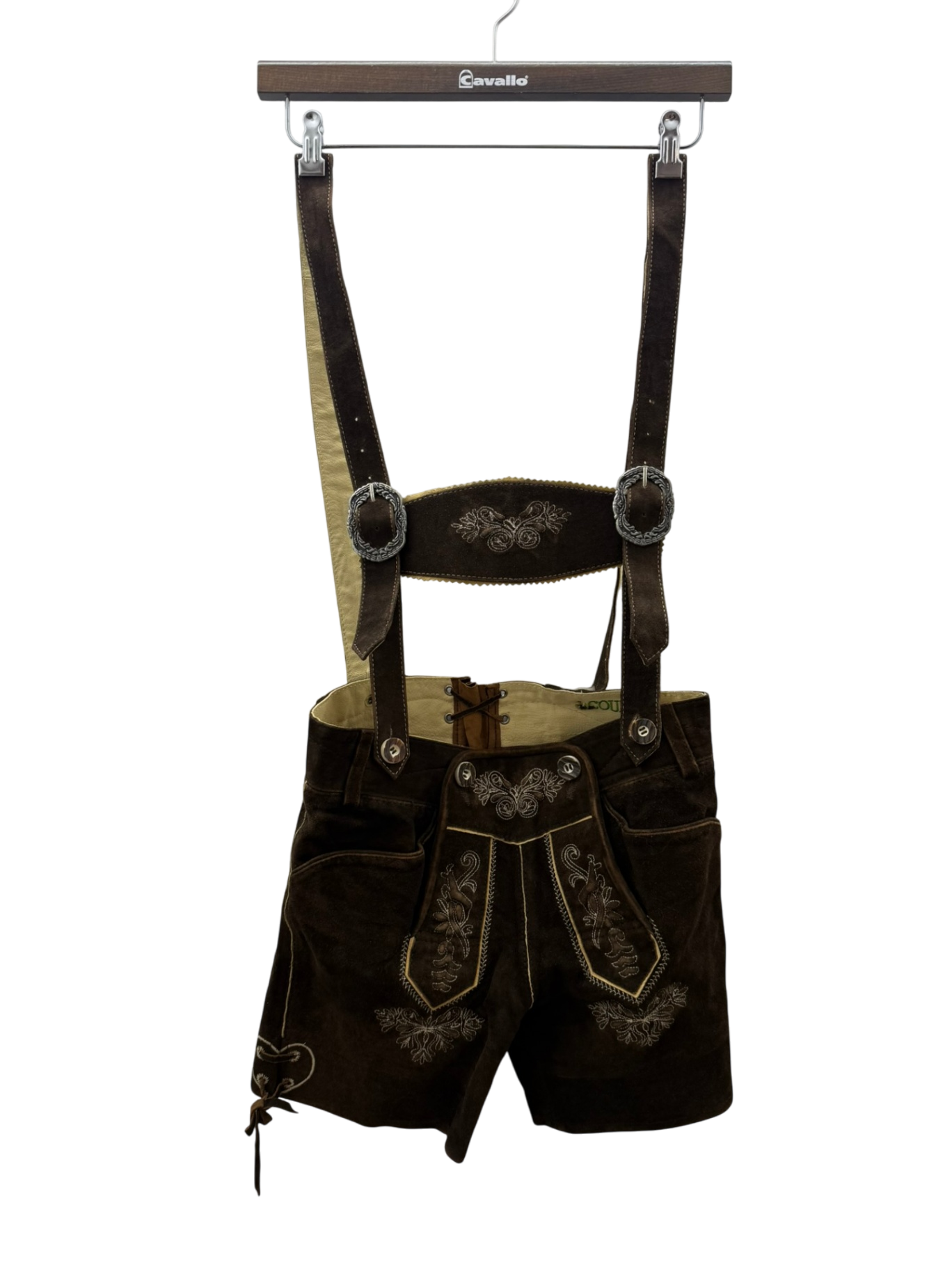 Country Line Damen Trachtenlederhose XXS Dunkelbraun und Beige